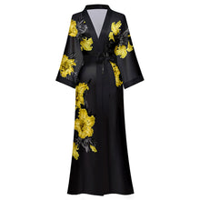 Load image into Gallery viewer, Artfasion Long Kimono Robes for Women- Lightweight Satin Floral Robes Silky Bathrobe Bachelorette Robe Soft Sleepwear
