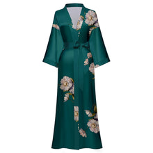 Load image into Gallery viewer, Artfasion Long Kimono Robes for Women- Lightweight Satin Floral Robes Silky Bathrobe Bachelorette Robe Soft Sleepwear
