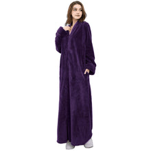 Load image into Gallery viewer, Artfasion Zip Up Style Grey Dressing Gown Bathrobe Unisex For Men and Women Maternity Robe Wedding Winter Robe Luxury Brand Quality Bathrobe
