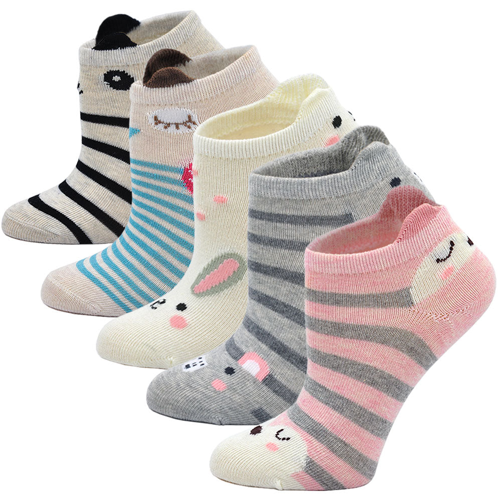 Artfasion Animal Ankle Socks for Kids, 5 Pairs