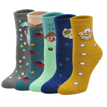 Load image into Gallery viewer, LOFIR Cute Womens Fuzzy Socks, Cozy Winter Warm Fluffy Animal Pattern Novelty Ankle Socks for Women, 5 Pairs
