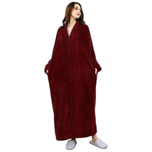 Load image into Gallery viewer, Artfasion Zip Up Style Grey Dressing Gown Bathrobe Unisex For Men and Women Maternity Robe Wedding Winter Robe Luxury Brand Quality Bathrobe
