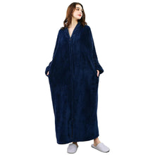 Load image into Gallery viewer, Artfasion Zip Up Style Grey Dressing Gown Bathrobe Unisex For Men and Women Maternity Robe Wedding Winter Robe Luxury Brand Quality Bathrobe
