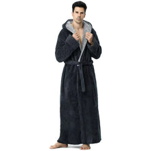 Load image into Gallery viewer, Artfasion Robes for Men,  Long Mens Robes, Warm Soft Plush Mens Robe with Hood, Plus Size Plus Thick Robe for Men with Side Pocket and Belt, Bathrobes for Men Gifts
