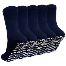 Load image into Gallery viewer, LOFIR Non Slip Grip Socks for Men- 5 Pairs Non Skid Anti Slip Grippy Socks with Gripper for Men Women for Yoga Pilates Hospital
