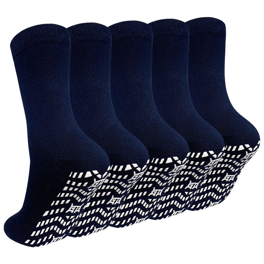 LOFIR Non Slip Grip Socks for Men- 5 Pairs Non Skid Anti Slip Grippy Socks with Gripper for Men Women for Yoga Pilates Hospital