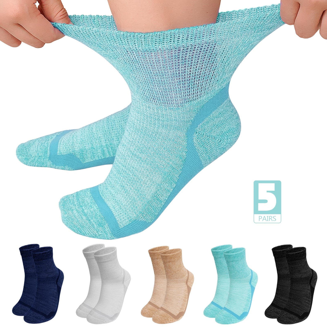 Diabetic Socks for Women,Above Ankle Loose Top Non-Binding Comfort Wide Calf Socks for Sensitive Feet