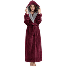 Load image into Gallery viewer, Artfasion Robes for Women, Full-Length Womens Robes, Soft Fleece Hooded Womens Bathrobes, Plush Long Bath Robe with Side Pocket, Winter Warm Plus Size Pajamas Gift for Women
