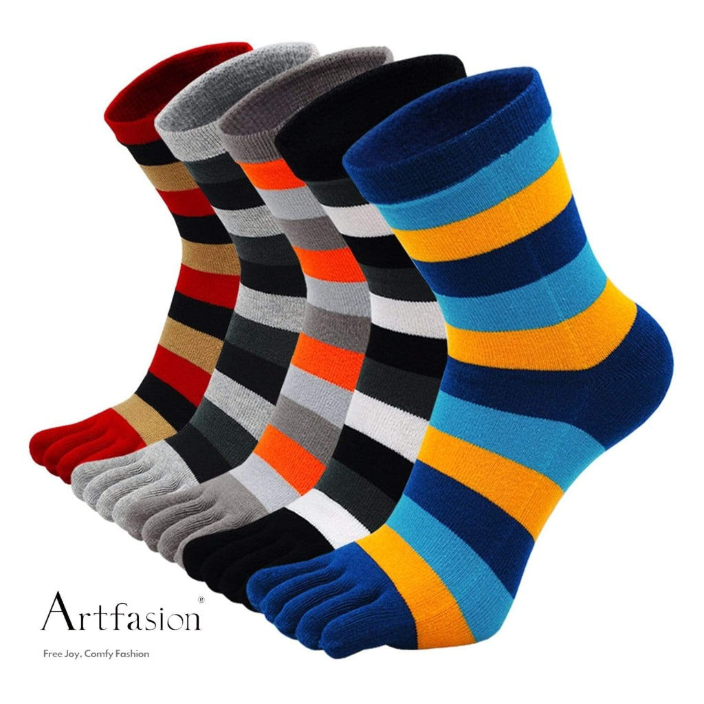 5 striped vibrant colors socks for men