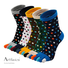 Load image into Gallery viewer, 5 pairs vibrant socks with pattern for men
