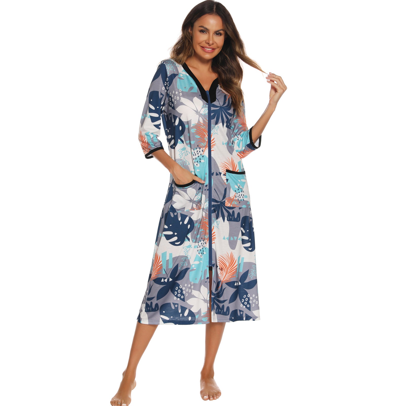chinese dress ladies Ladies Ankle Length Zip Through Gown