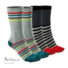 Load image into Gallery viewer, 4 pairs athletic stripes executive socks for men
