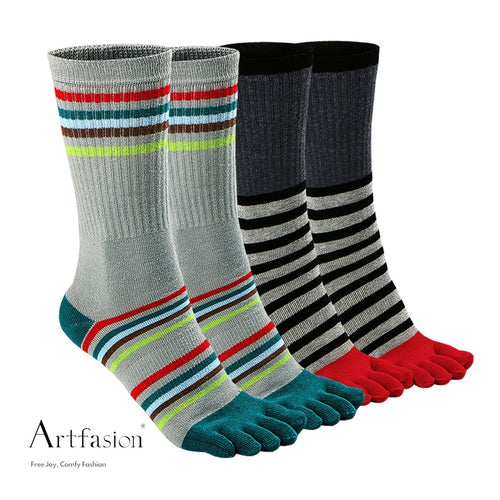 4 pairs athletic stripes executive socks for men