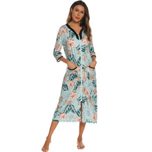 Load image into Gallery viewer, Artfasion&#39;s Women&#39;s Zip-Up Dressing Gown - Comfortable and Stylish Loungewear
