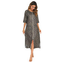 Load image into Gallery viewer, Artfasion&#39;s Women&#39;s Zip-Up Dressing Gown - Comfortable and Stylish Loungewear
