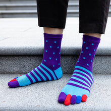 Load image into Gallery viewer, vibrant blue gym socks for men with polka dots pattern
