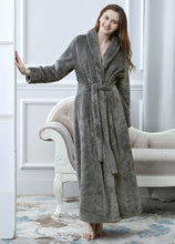 Load image into Gallery viewer, grey warm bathrobe for women
