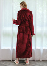 Load image into Gallery viewer, flannel red bathrobe for women
