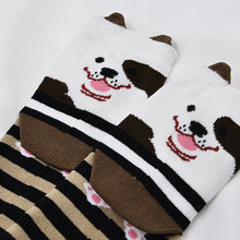 Load image into Gallery viewer, cute dog face crew socks for women
