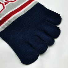 Load image into Gallery viewer, navy blue 5 finger socks 
