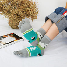 Load image into Gallery viewer, grey 5 finger socks for women
