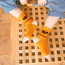 Load image into Gallery viewer, yellow dinosaur crew socks for kids
