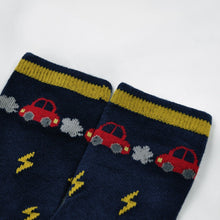 Load image into Gallery viewer, cars navy blue crew socks for boys
