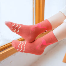 Load image into Gallery viewer, cute peach flamingo socks for girls
