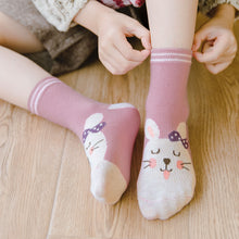 Load image into Gallery viewer, Artfasion Cute Bunny Rabbit Design Socks for Girls, 5 Pairs
