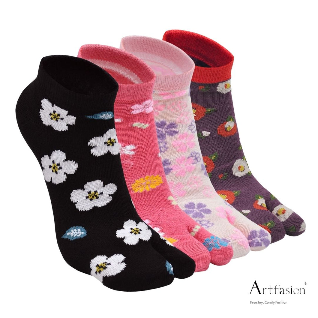 floral colorful slippers socks for women