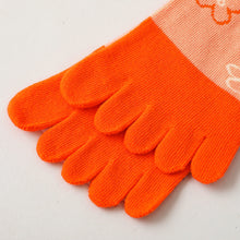 Load image into Gallery viewer, orange 5 finger socks for ladies
