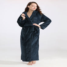 Load image into Gallery viewer, Navy Blue Bathrobe with Hood
