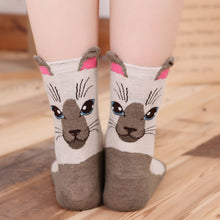 Load image into Gallery viewer, cute beige cat running socks for women
