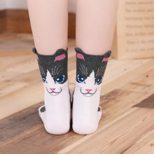 Load image into Gallery viewer, cute cat animal print socks for women
