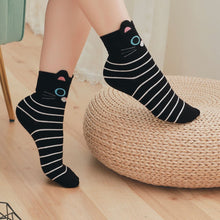 Load image into Gallery viewer, black stripes animal socks for women
