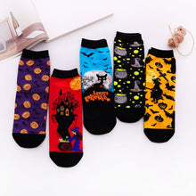 Load image into Gallery viewer, 5 pairs creepy halloween socks 
