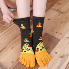 Load image into Gallery viewer, cute pizza crew socks for women
