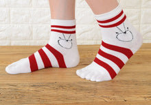 Load image into Gallery viewer, red and white crew socks for women
