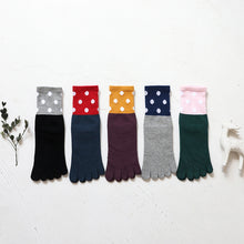 Load image into Gallery viewer, 5 pairs polka dots crew socks for women
