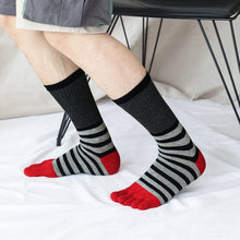 Load image into Gallery viewer, red and black stripes executive socks for men
