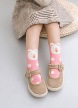 Load image into Gallery viewer, animal pink polka dots crew socks
