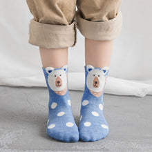 Load image into Gallery viewer, polka dots animal blue socks for girls
