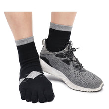 Load image into Gallery viewer, black athletic crew socks for men
