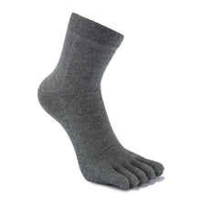 Load image into Gallery viewer, grey cotton 5 finger socks for men
