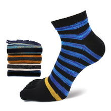 Load image into Gallery viewer, blue striped ankle socks for men
