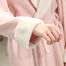 Load image into Gallery viewer, Pink Bathrobe with fluffy cuff
