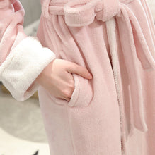 Load image into Gallery viewer, Pink Fluffy Bathrobe with 2 side pockets
