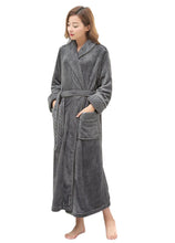 Load image into Gallery viewer, Plain design Grey Flannel Bathrobe
