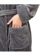 Load image into Gallery viewer, Grey Bathrobe with 2 side pockets
