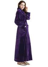 Load image into Gallery viewer, purple flannel dressing gown
